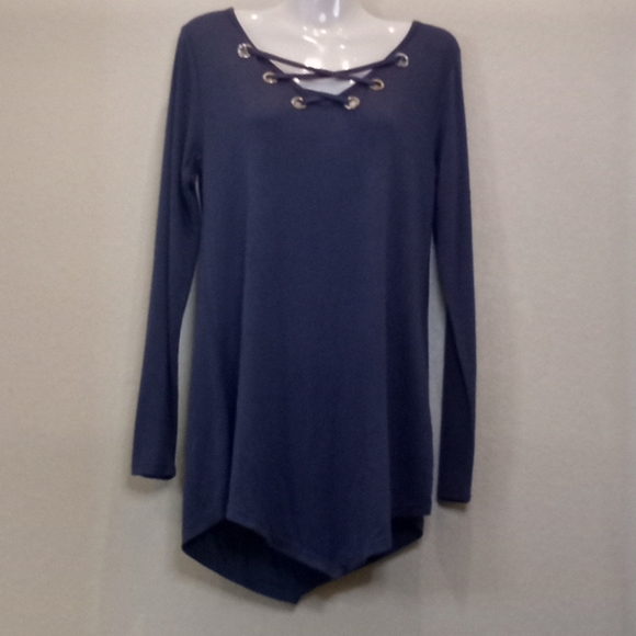 Belle by Belldini Blue Bling Tunic Top - Picture 7 of 13